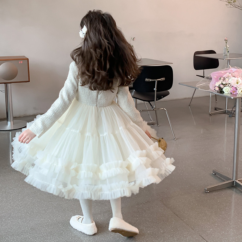 สาวสไตล์ชาแนล2025ชุดใหม่ฤดูใบไม้ร่วงฤดูหนาวชุดฤดูใบไม้ร่วงเด็กฤดูใบไม้ร่วงเสื้อผ้าสาวเจ้าหญิงชุด - รูปที่ 3