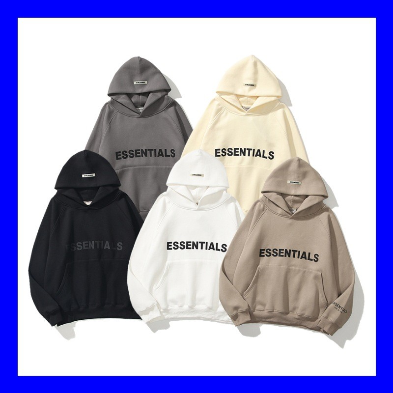 FEAR OF GOD Street Wear ESSENTIALS เสื้อกันหนาวหมอก High Street ins ผู้ชายผู้หญิงคู่ Hoodie เสื้อแจ็