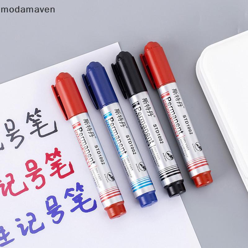 [modamaven] Round Toe Waterproof Quick-Drying Oily Ink Marker Pen Black/Red/Blue Ink Art Marker Stud
