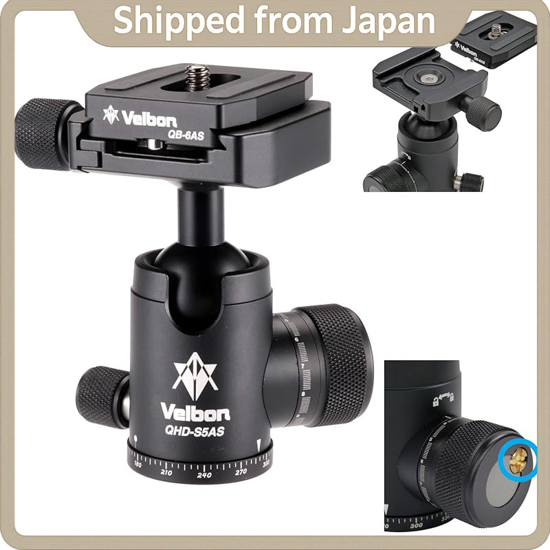 Velbon QHD Series Ball Head – Arca‑Swiss Compatible Machined Aluminum, Torque‑Adjustment & Independe