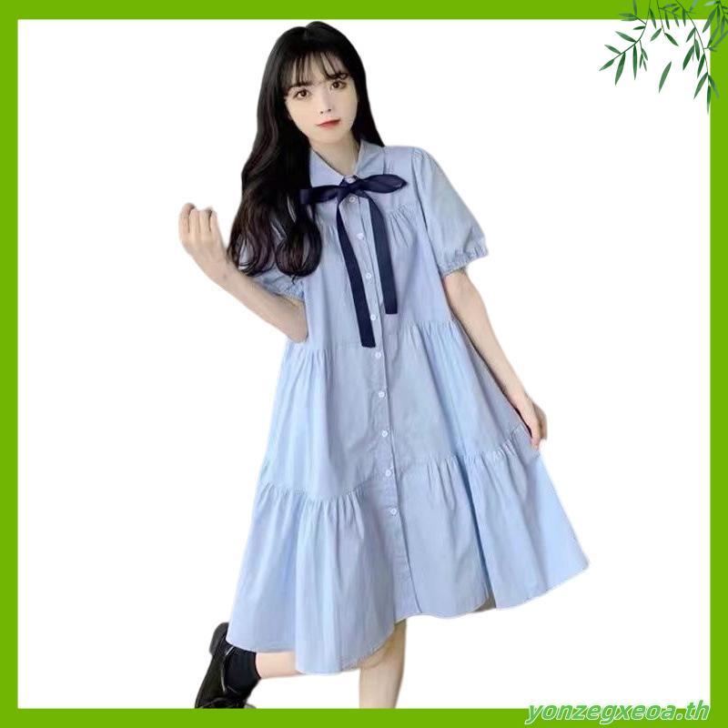 subscrub ชุดคลุมท้องแฟชั่น ชุดให้นม เดรสสั้นแขนสั้น ฤดูร้อน เสื้อผ้าสาวอ้วน ชุดคลุมท้องแฟชั่นน่ารัก