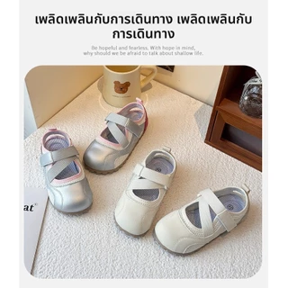 สาวรองเท้ากีฬาลําลอง 2025 ฤดูใบไม้ผลิฤดูร้อนสไตล์ใหม่ตาข่ายระบายอากาศรองเท้าสีขาว อ่อนนุ่ม-พื้นรองเท้า กันลื่นขนาดกลางขนาดใหญ่เด็กเยอรมันรองเท้าก