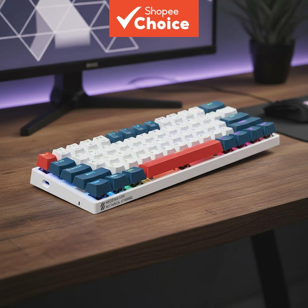 Machenike K500 B61 คีย์บอร์ดแบบกลไก 60% มีสาย พร้อมไฟ RGB เปลี่ยนสวิตช์ได้สําหรับเกมมิ่ง