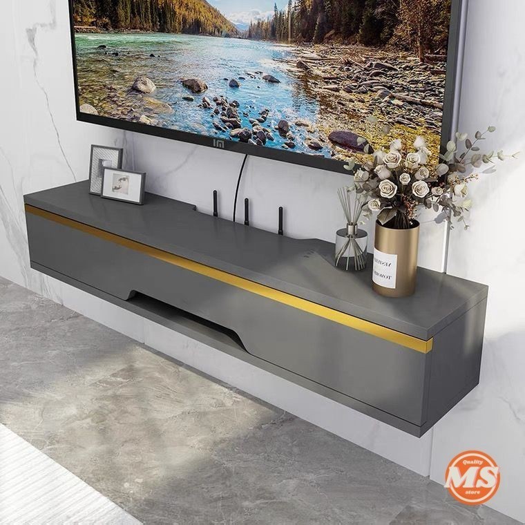 20CM narrow cupboard Solid Wood Wall-mounted TV Cabinet for Small Living Room Bedroom Router Shelf