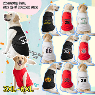 3เอ็กแอล-6เอ็กแอล เสื้อกั๊กสุนัขตัวใหญ่ ฟักทอง ตัวอักษร พิมพ…