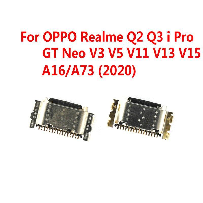 USB ชาร์จพอร์ตเชื่อมต่อปลั๊กแจ็คซ็อกเก็ต Dock สําหรับ OPPO Realme Q2 Q3 i Pro GT Neo V3 V5 V11 V13 V