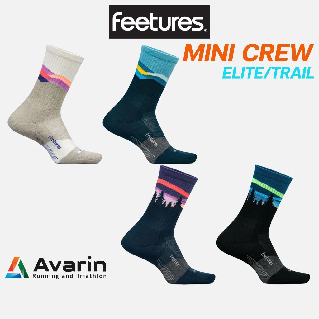 Feetures Elite/Trail Mini Crew ถุงเท้าวิ่งมาราธอน ขายดีอันดับหนึ่งในอเมริกา กระชับ ระบายอากาศดีสุด (รับประกัน 1 ปี)