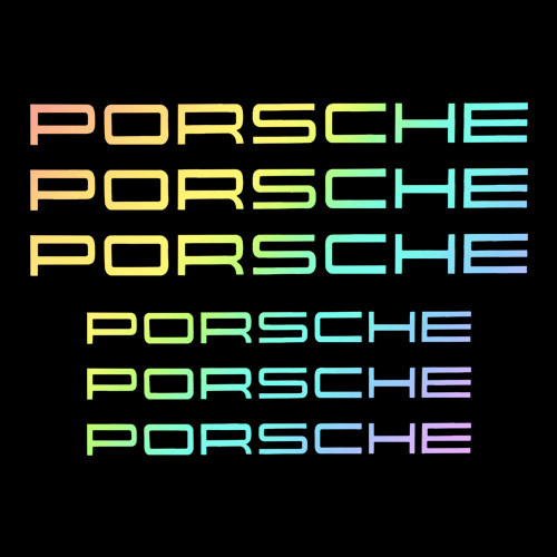 PORSCHE Fun Car Logo Letter Pattern สติ๊กเกอร์ตกแต่งสะท้อนแสง Body Wheel Hub สติ๊กเกอร์ตกแต่ง