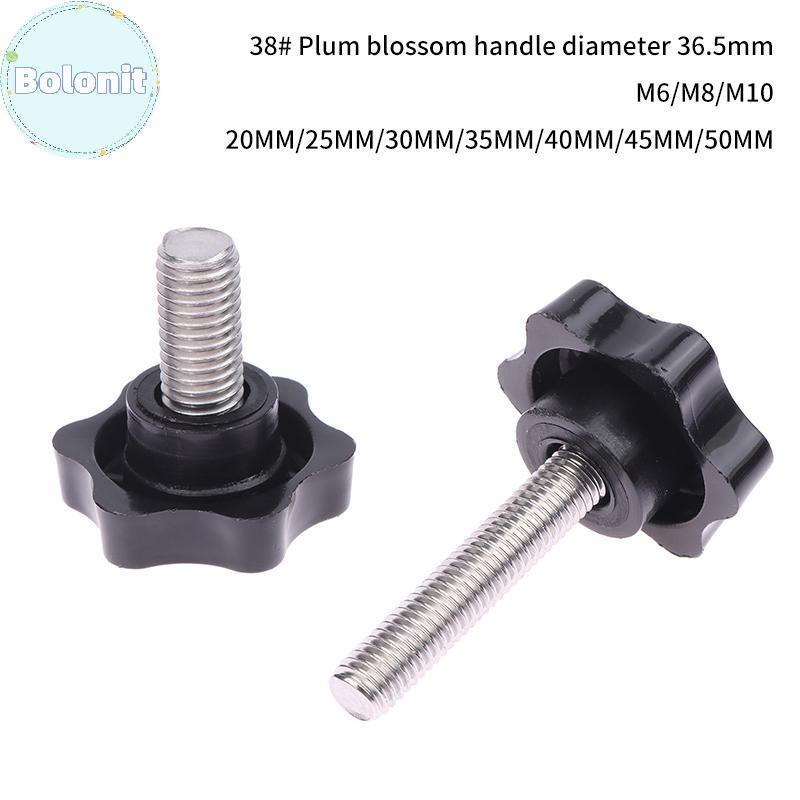 Bolonit 2PCS อุตสาหกรรมอุปกรณ์ M6 M8 M10 38 # ด้าย Star Shaped Clamping Bolt Knob Bakelite พลาสติกหั