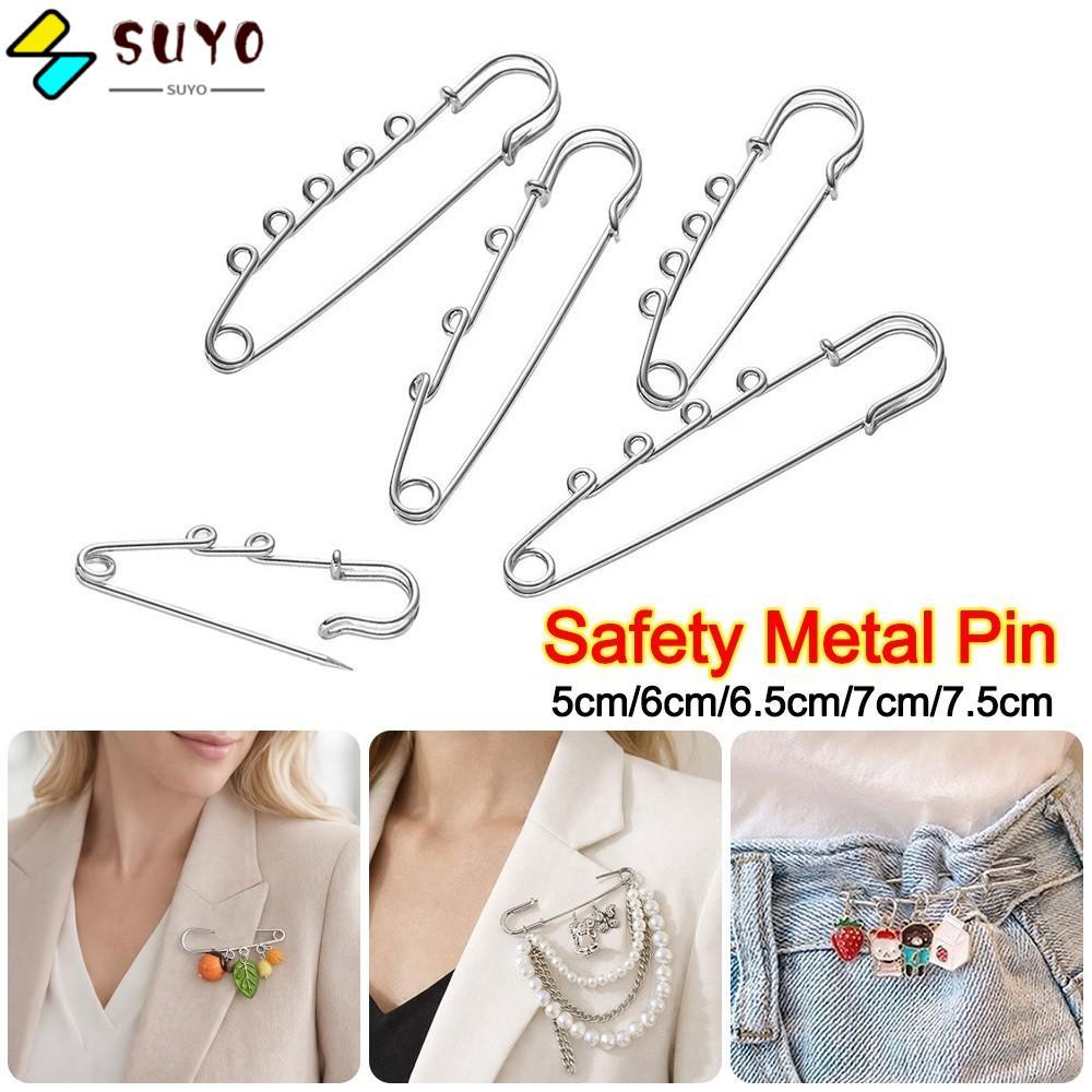 SUYO ความปลอดภัยเข็มกลัด Pins, เงิน DIY Charms เข็มกลัดหลุม, แฟชั่นผลการค้นหาอุปกรณ์เสริม Multi Holes Connectors เข็มกลัดเครื่องประดับทําอุปกรณ์