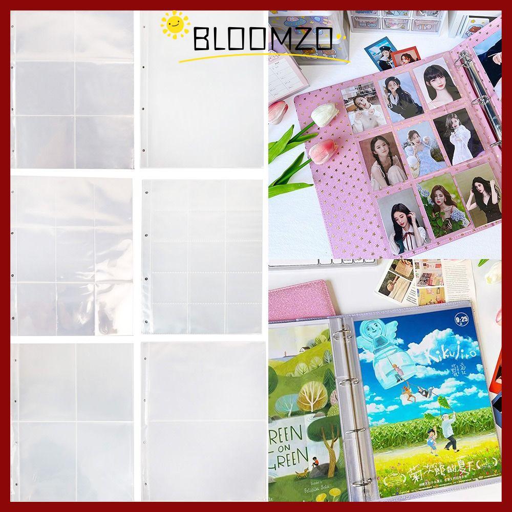 จัดส่งจากประเทศไทยBLOOMZO อัลบั้มรูปเติมหน้า, กระเป๋าหลายช่อง PP A4 Kpop Photocard Binder, โปร่งใส 4 รู 4 แหวน DIY Photocard Holder
