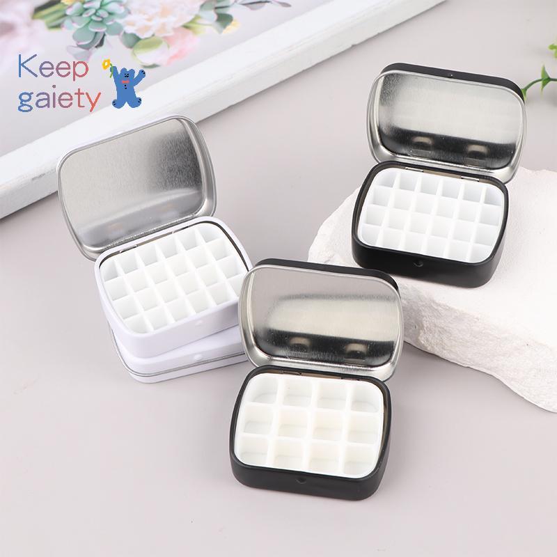 [Kpt-t] แบบพกพาเปล่าสีน้ําดีบุกกล่อง 12/24 กริดมินิสีน้ําสี Palette ภาพวาดท่องเที่ยวถาดสีอุปกรณ์ศิลปะ [ใหม่]