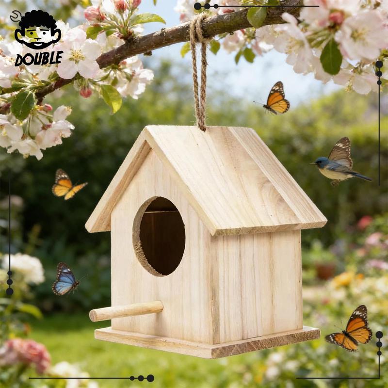 Tisity บ้านนกไม้พร้อมบ้านนกแขวนเปิดสําหรับสวนระเบียง Finch รูปที่ 5