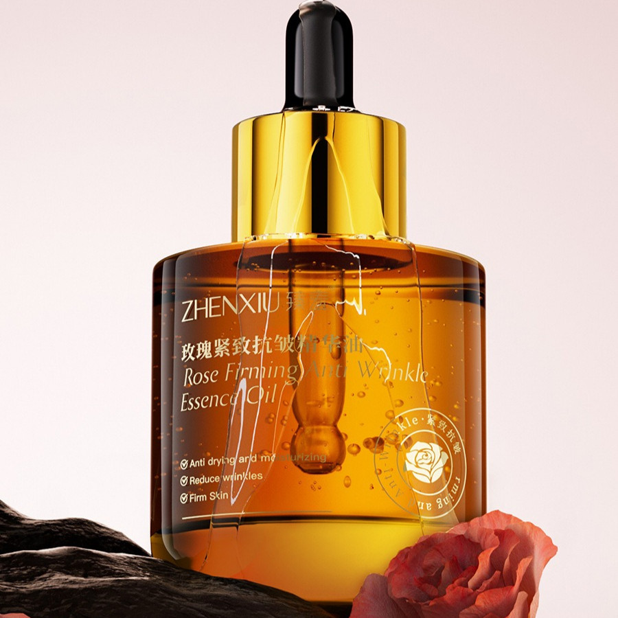 ZHENXIU Rose Firming Anti Wrinkle Facial Essence Oil Moisturizing ลดริ้วไม่เหนียวเหนอะหนะ