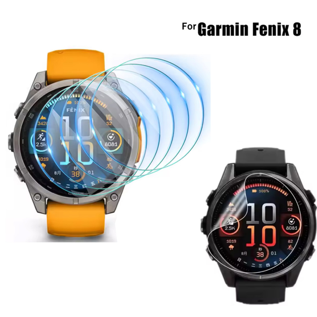 2.5D กระจกนิรภัยป้องกันหน้าจอ Anti-Scratch ฟิล์มป้องกันสําหรับ Garmin Fenix 8 43/47 มม.51 มม.Fenix E 47 มม.Fenix 6X 6S 6 7X 7S 7