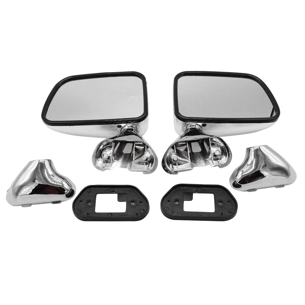 ซ้าย + ขวารถ Chrome กระจกมองหลังประตูด้านข้างกระจกสําหรับ Toyota Hilux 1997-2001 กระจกมองหลังอะไหล่ร