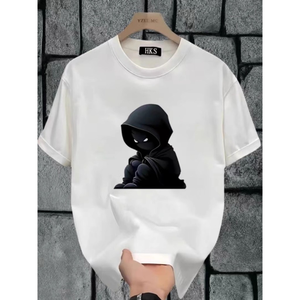 2026 ฤดูร้อนสไตล์ใหม่หนักสบายๆระบายอากาศแขนสั้นเสื้อยืดอเมริกันอินเทรนด์รอบคอหลวมทุกการแข่งขันปลาค็อ