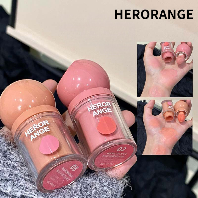 HERORANGE บลัชออนเนื้อลิควิดเพิ่มความเปล่งประกายอย่างเป็นธรรมชาติและสีติดทนนาน