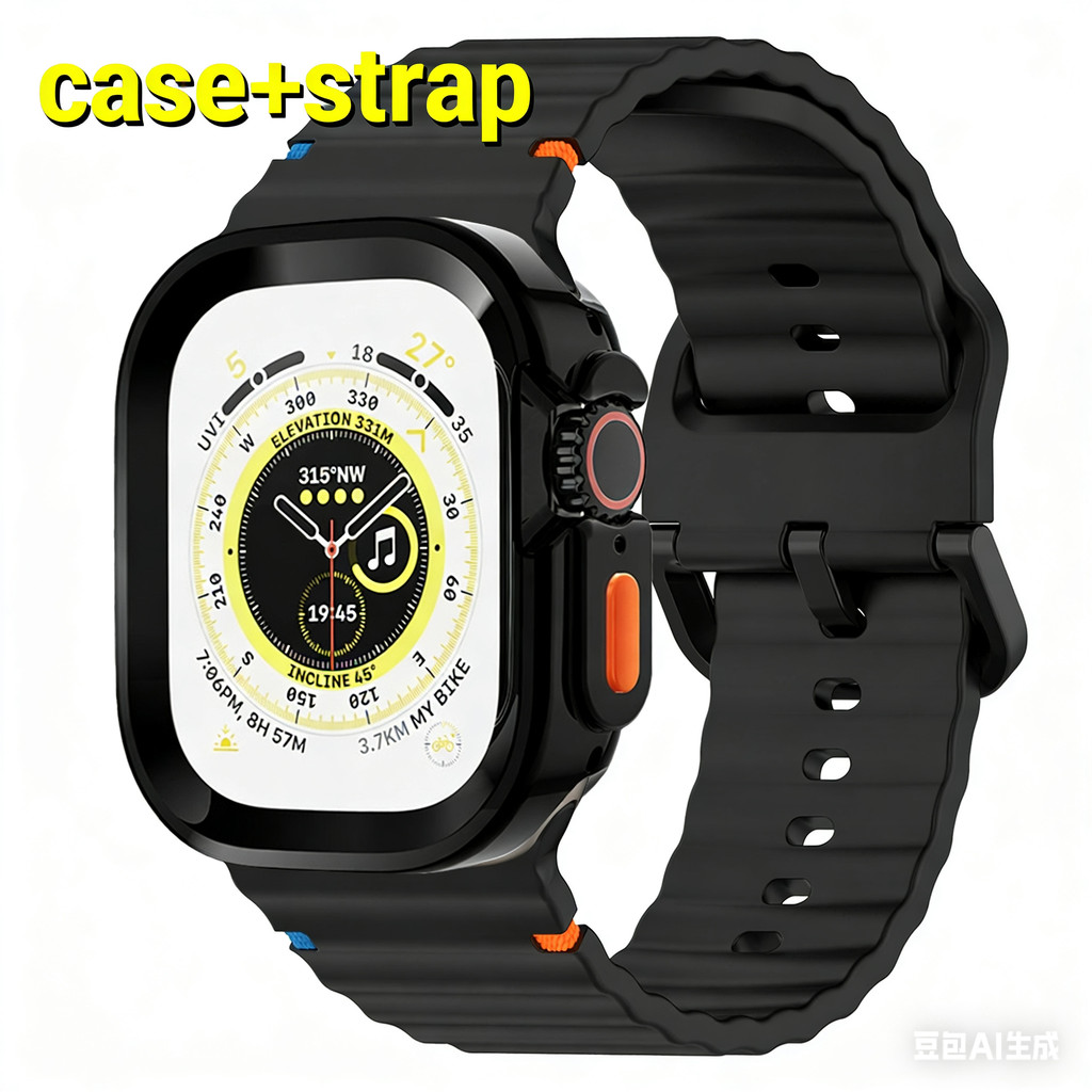 เคสซิลิโคนพร้อมสายรัด รองรับ Apple Watch Series 11/10/9/8/7/6/5/4 และขนาด 49/46/45/44/42/41/40 มม. เข้ากันได้กับ Apple Watch รุ่นพิเศษ