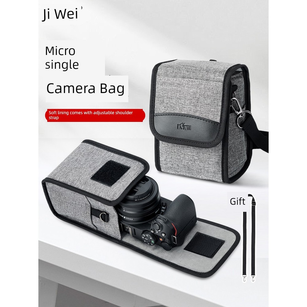 ☀Ji Wei micro กระเป๋ากล้องขนาดเล็กแบบพกพาไหล่สะพายกระเป๋าสําหรับ Canon EOS M5 M50 Sony A6400 A6700 F