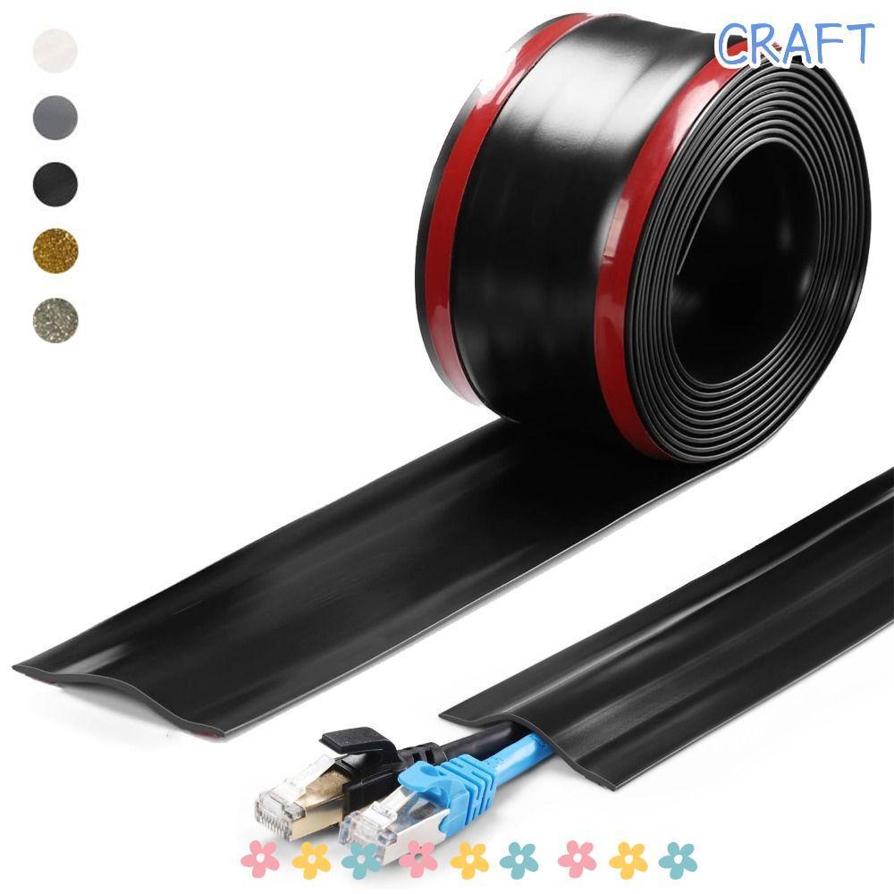 CRAFT ฝาครอบสายเคเบิลพื้น, 1 ม. PVC Wall Wire คอนซีลเลอร์, Professional Soft ไม่มีเจาะ Universal Eth