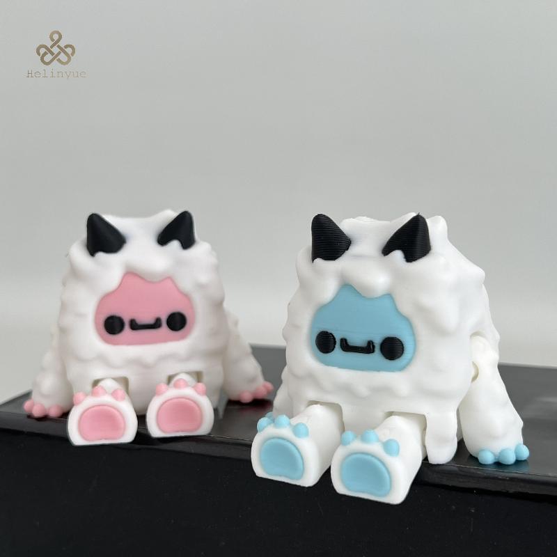 HELINYUE Snowman Yuti & Yeda เกมอุปกรณ์ต่อพ่วงตัวเลขของเล่น Multi-Joint Movable เครื่องใช้ในบ้านตกแต