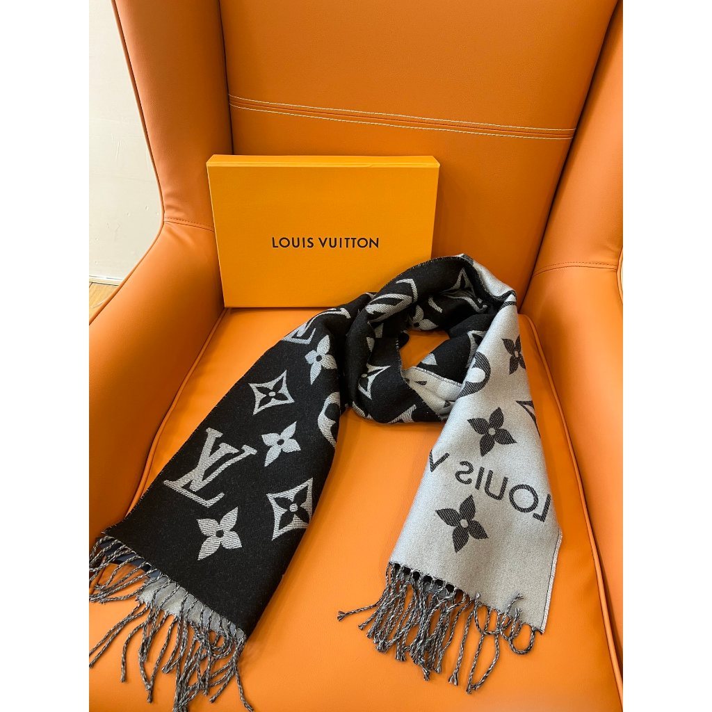 สุภาพสตรี ผ้าพันคอฝอย ผ้าพันคอ LV ผ้าคลุมไหล่ ผ้าพันคอแคชเมียร์ ของฉัน