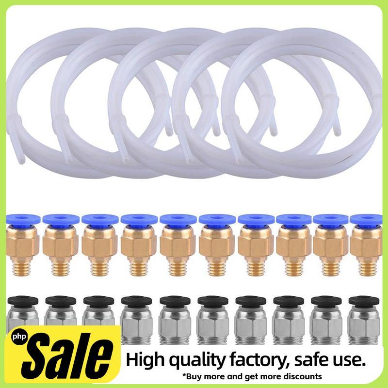 5 ชิ้นท่อ Ptfe (1.5M) 10 ชิ้น Pc4-M6 ฟิตติ้งและ 10 ชิ้น Pc4-M10 ข้อต่อสําหรับ 3D เครื่องพิมพ์ 1.75 ม