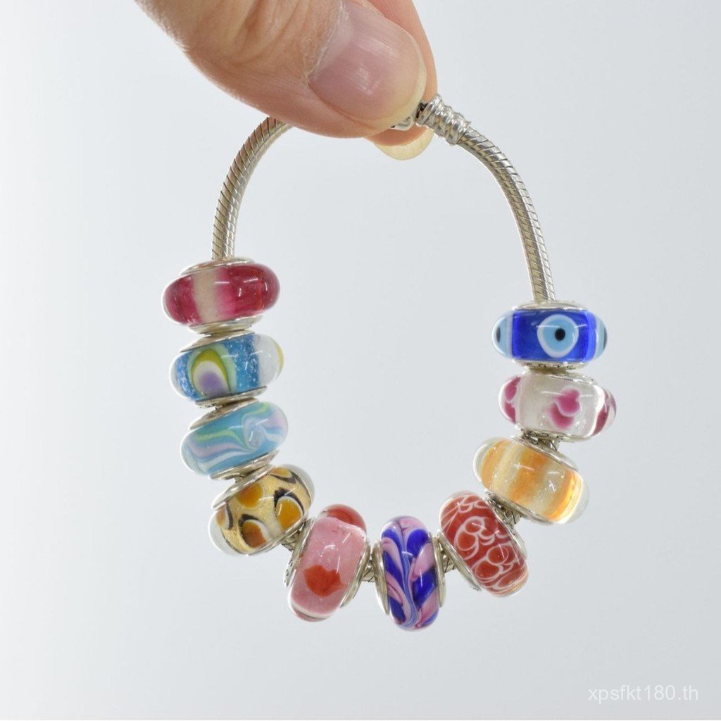 สร้อยคอลูกปัดอุปกรณ์เสริมสร้อยข้อมือลูกปัดขายส่งแก้วอุปกรณ์ diy สร้อยข้อมือเคลือบเงา Spacer ลูกปัดสไ