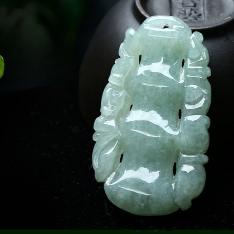 จี้ไม้ไผ่หินธรรมชาติ Node Rise ผู้ชายผู้หญิงคู่สร้อยคอจี้