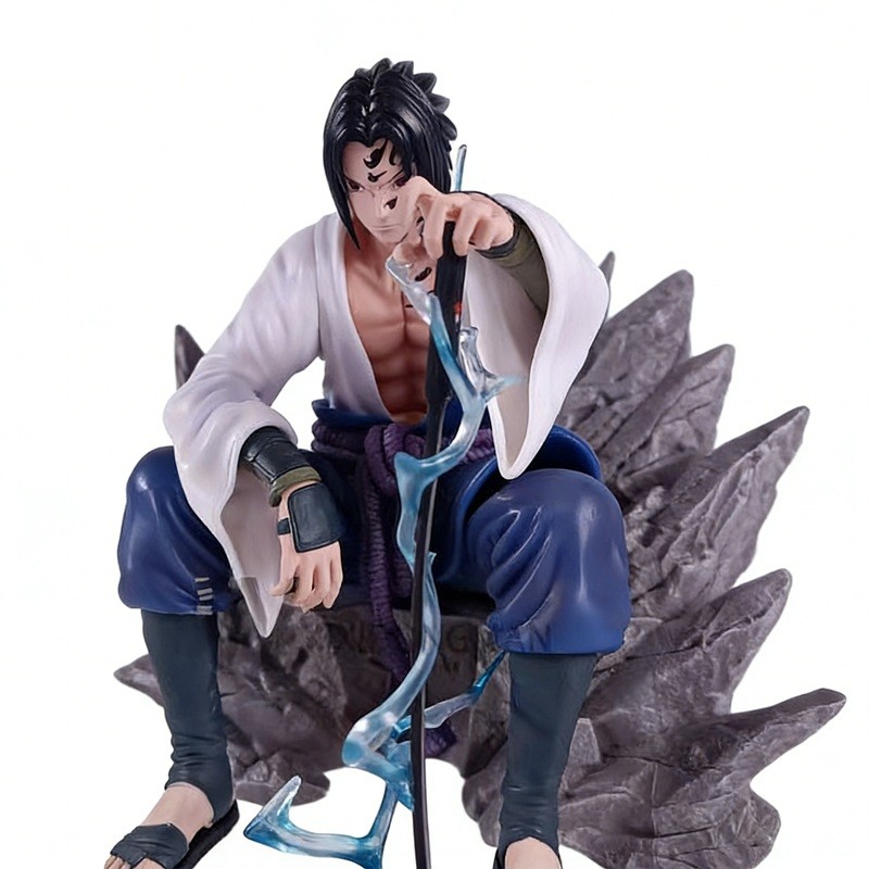 Naruto Shippuden สาป Mark Sasuke นั่ง Pose Sasuke ที่มีประสิทธิภาพ Sasuke อะนิเมะรูปปั้นรูป