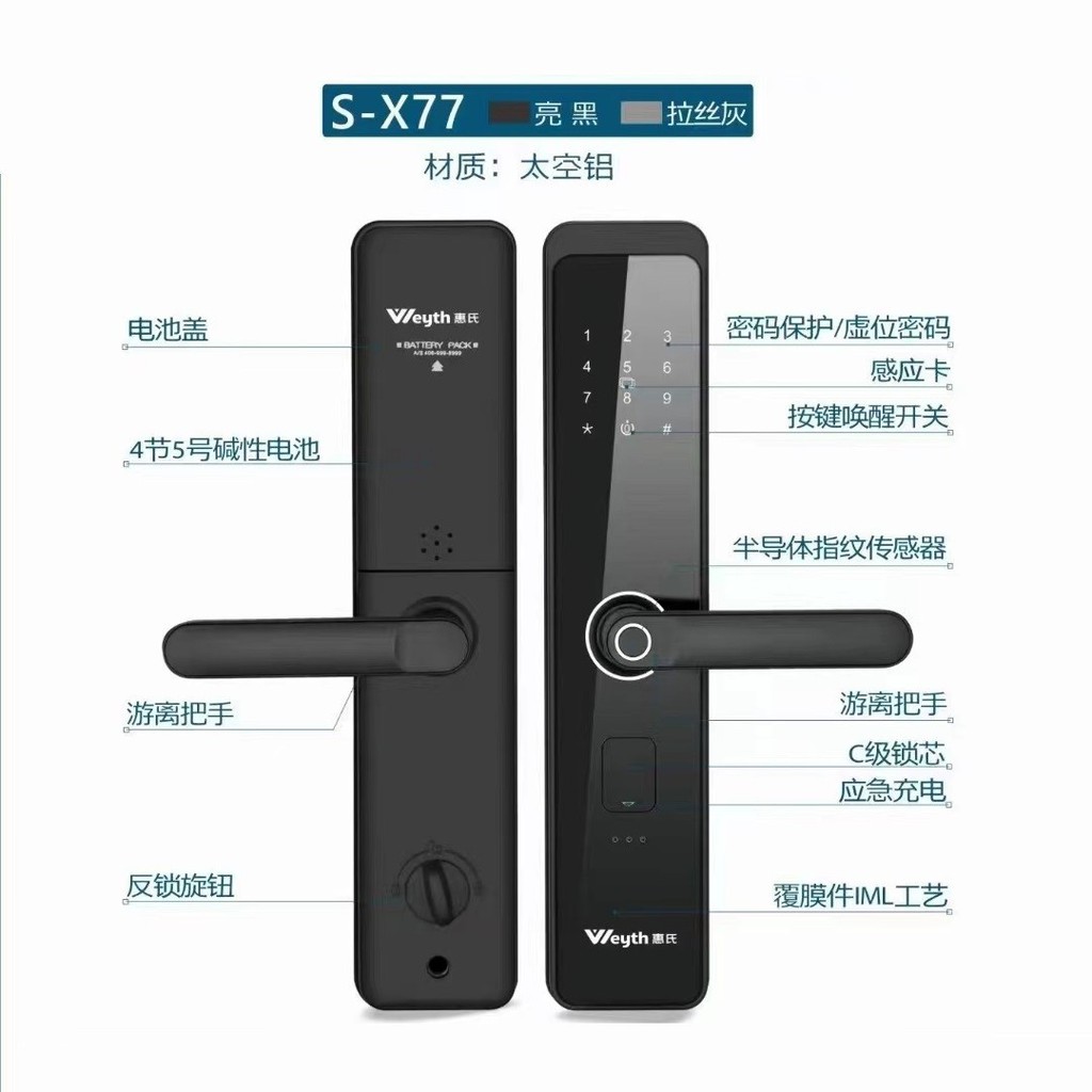 Wyeth ล็อคลายนิ้วมือ Wyeth ล็อคลายนิ้วมือ Wyeth X77X88 Wyeth ลายนิ้วมือ