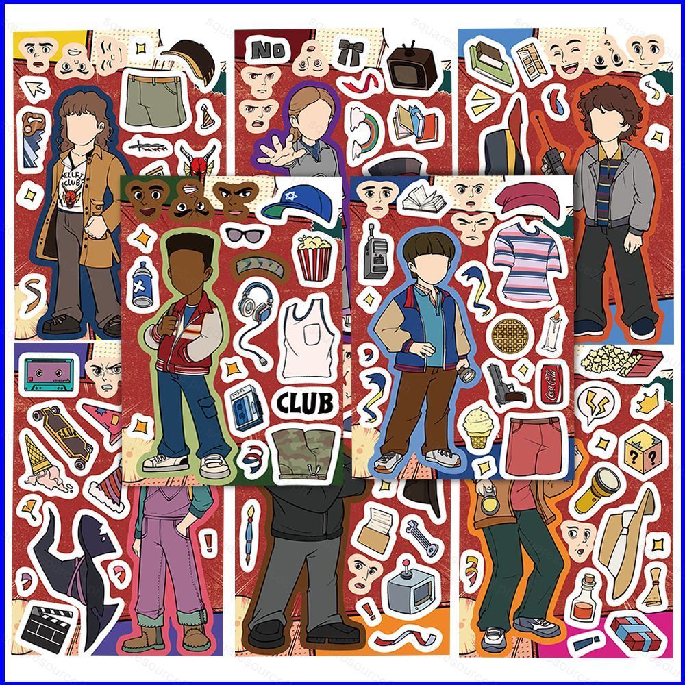 SQ3 8 แผ่น/เซ็ตคนแปลกหน้า 5 Mike Wheeler สติกเกอร์ Graffiti แล็ปท็อปกระเป๋าเดินทางกันน้ําตกแต่ง QS3