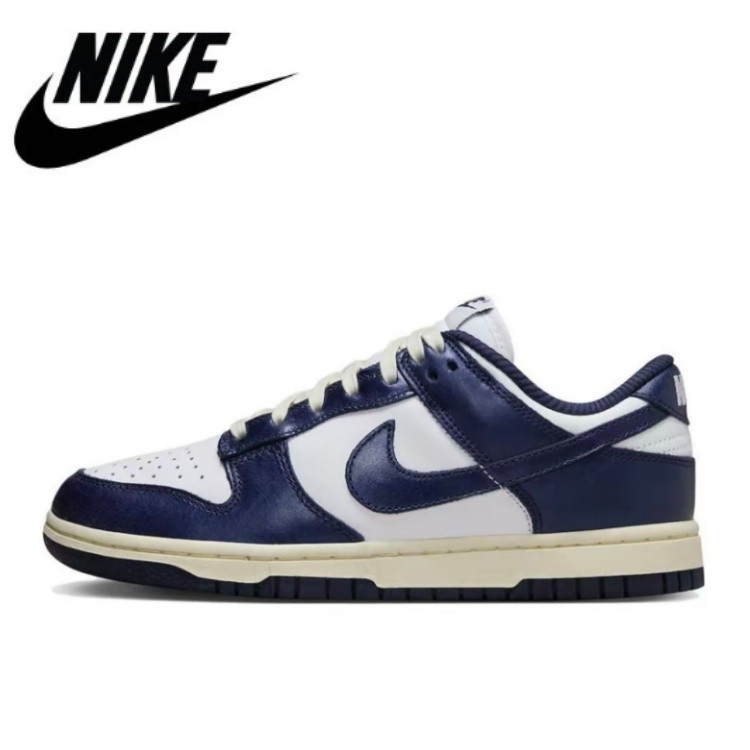 NIKENIKE Midnight Navy and White Low Cut รองเท้าผ้าใบสีกรมท่า Unisex PJ9R