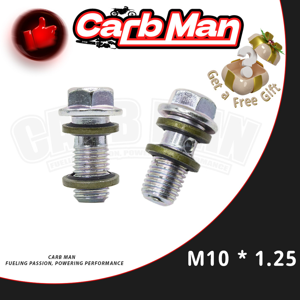 2 ชิ้น น็อตน้ำมันเบรค น็อตสายเบรค M10X1.0 M10X1.25 เกลียวหยาบ เกลียวละเอียด