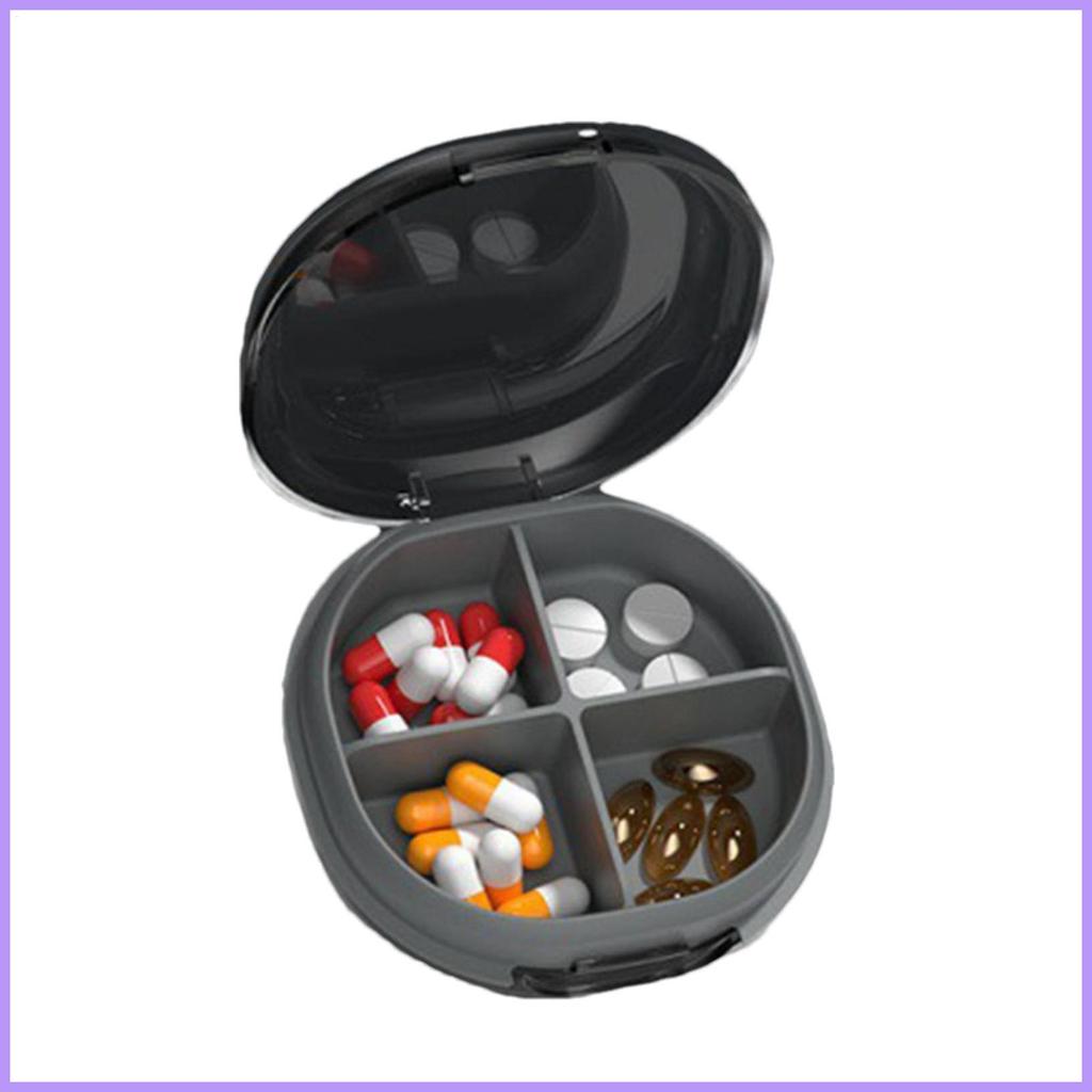 Pill Case สําหรับกระเป๋า 4 ช่องแบบพกพา Pill Holder สําหรับกระเป๋ากันน้ํากระเป๋า Pill Case Holder hsg