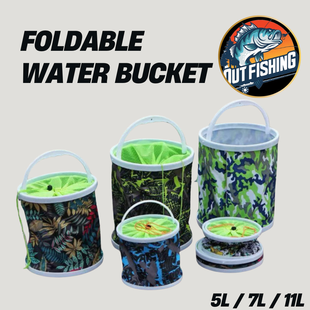 5L/7L/11L ถังน้ําพับได้ Pail Baldi Lipat ล้างรถ Cuci Kereta ตะกร้าตั้งแคมป์กลางแจ้งตกปลาปิคนิค