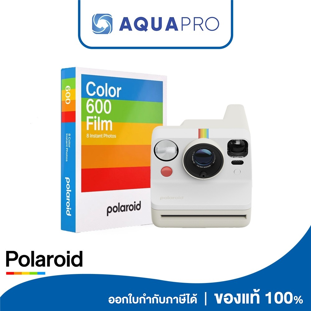 Polaroid Now Generation 3 + Polaroid Color 600 Flim 8 instant Photos  ประกันศูนย์ไทย By Aquapro