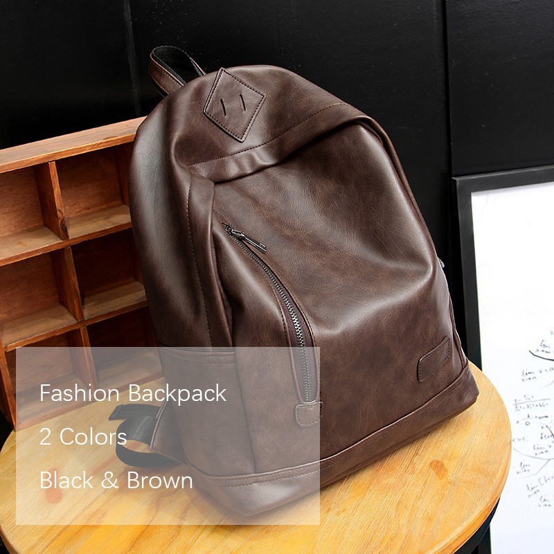 FH1 Korean Leather bagpack กระเป๋าเป้ผู้ชายและผู้หญิง กระเป๋านักเรียน