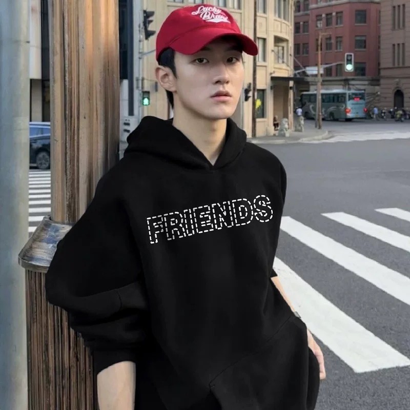 เสื้อกันหนาวแบบฮูดดี้ OR5X VLONE GANG ลายจุดใหญ่ V ทำจากขนแกะแท้ สไตล์ loose fit สำหรับผู้ชายในฤดูหน