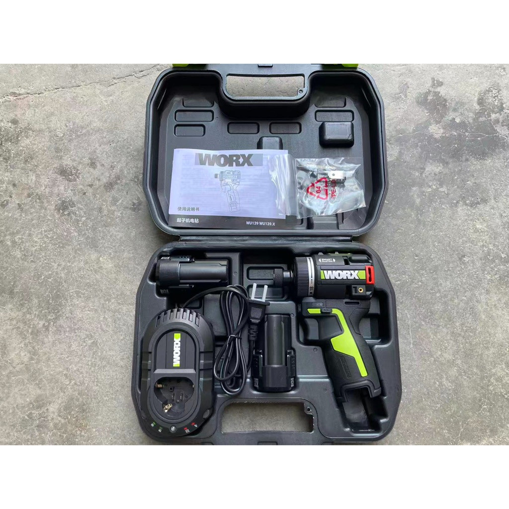 WORX WORX WU139 Brushless 50N ควบคุมอัจฉริยะ Mini Hand เจาะไขควงไฟฟ้าแรงบิดชุดไฟฟ้ายี่ห้อใหม่พร้อมสต