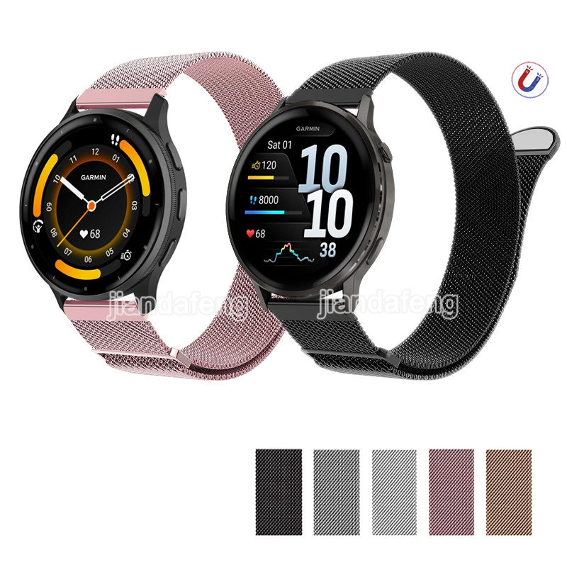 สายสแตนเลส Milanese สําหรับ Garmin Venu 4 3 45 มม.3s 41 มม. SQ Vivoactive 6 5 4