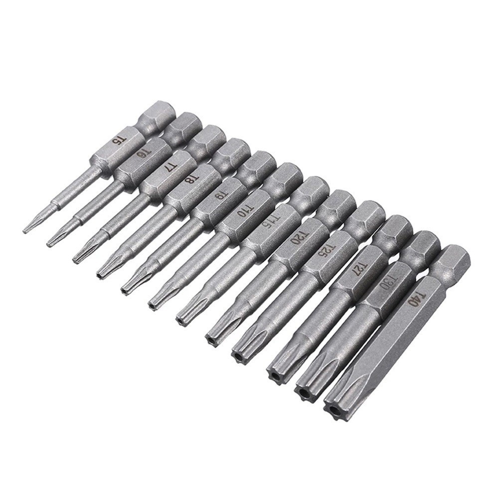 [SMARTCHOICE] 1 ชิ้นโลหะผสมเหล็กยาว 50 มม.ดอกไขควง Torx 1/4 "ด้ามจับหกเหลี่ยม T5-T40❀