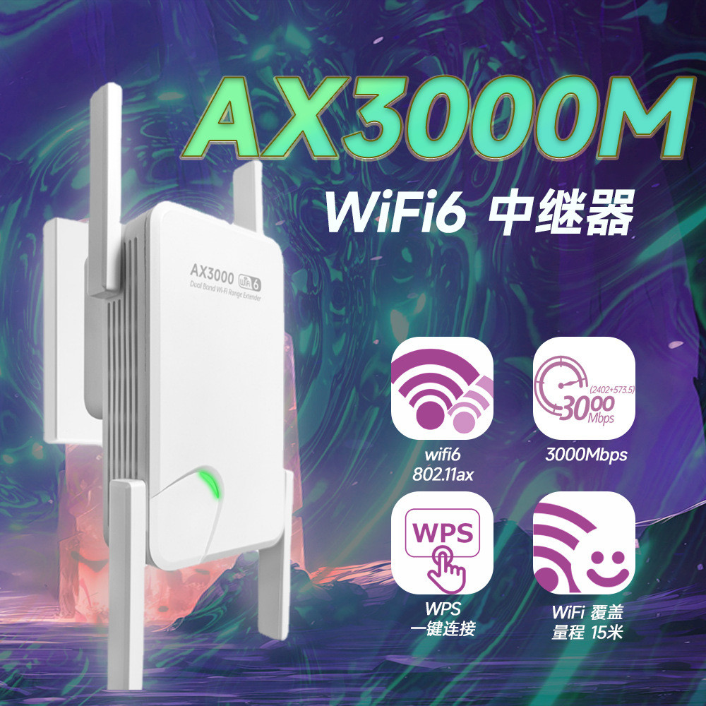 Repeater 3,000M Dual Band 5.8 GWIFI Repeater เครื่องขยายสัญญาณไร้สาย Extender WIFI6 Repeater