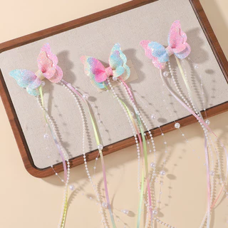 2 ชิ้นหญิงใหม่เลื่อมคู่ผีเสื้อกิ๊บโบว์ Hairpins DIY Headwear ตกแต่ง Hairgrip เด็กวัยหัดเดินอุปกรณ์เสริมผม Headdress