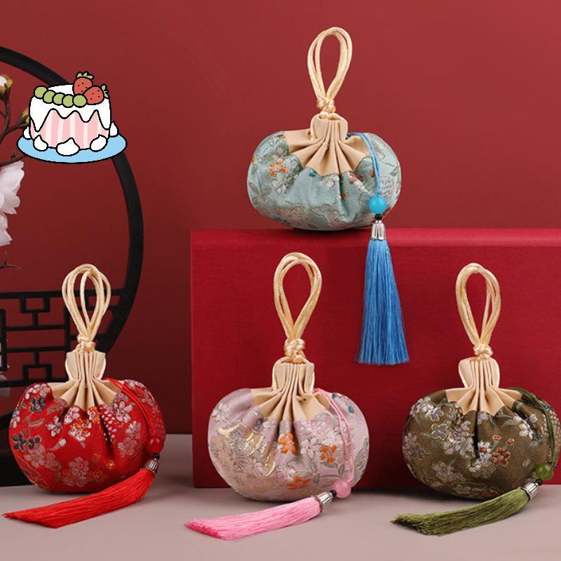 [Sep-t] Multi Color sel Flower Pattern Drawstring Cloth Hanging Decorative Chinese Style Storage Bag Empty Sachet Purse Pouch
