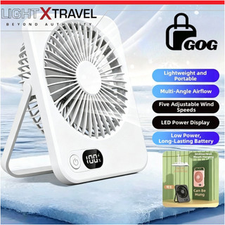 GOG DF10 Rechargeable Desk Fan 2000mAh 15H Quiet Portable for Office Dorm