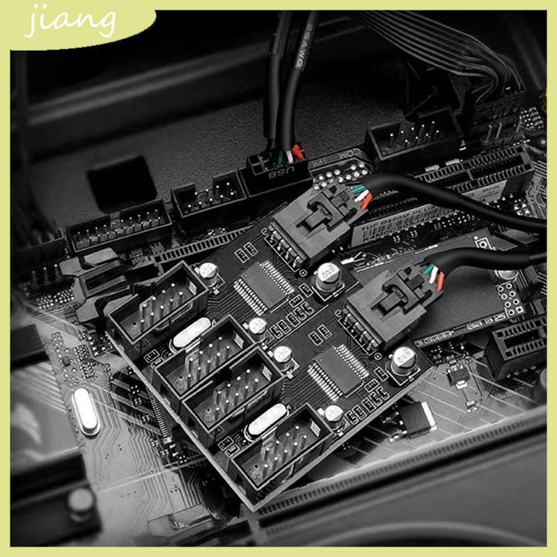 JN 9Pin USB Header ชาย 1 ถึง 2 4 หญิงการ์ด USB 2 0 Splitter Cable Connectors สําหรับเมนบอร์ดอะแดปเตอ