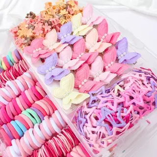 ชุดอุปกรณ์ทำผมเด็ก ยืดหยุ่นสูง ไม่เจ็บผม สีสันสวยงาม สำหรับเจ้าหญิง ของขวัญเด็กผู้หญิง