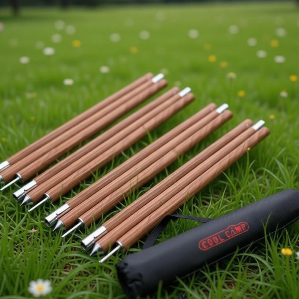 4 ชิ้น Heavy Duty ไม้ Grain Tarp Pole น้ําหนักเบา Camping Gear แบบพกพาสําหรับกลางแจ้ง Shade
